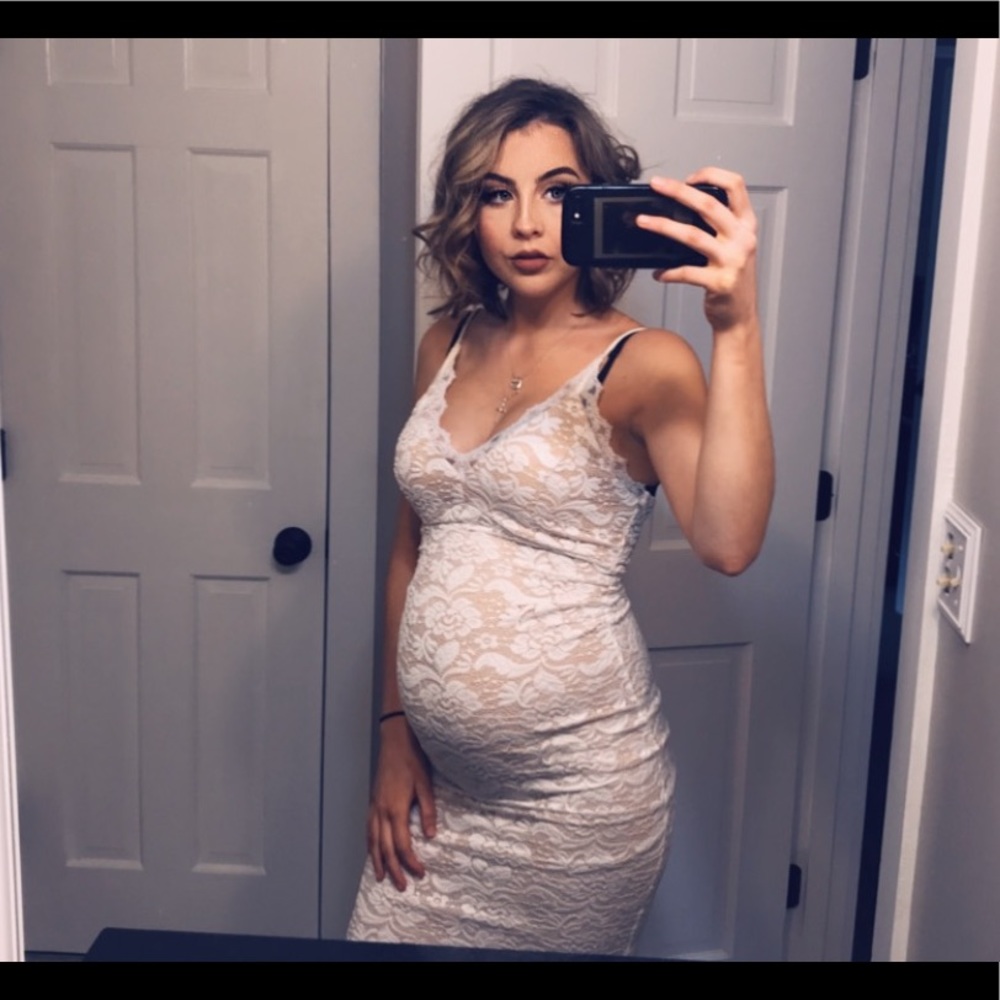 White Lace Midi Dress